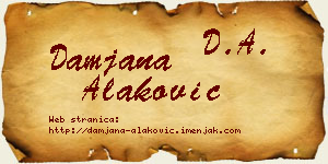 Damjana Alaković vizit kartica